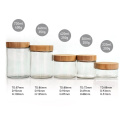 glass jar supplier sale 10oz 300ml round glass storage jar container with wood lids